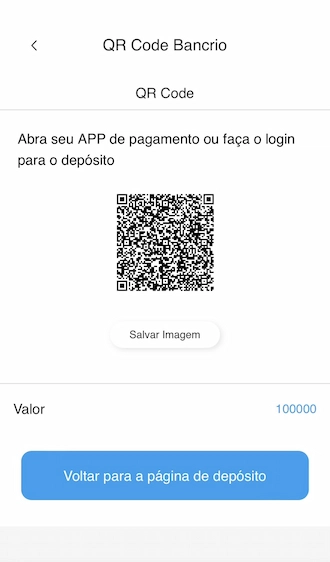 Passo 3: Abra seu APP de pagamento ou faça o login para o depósito.