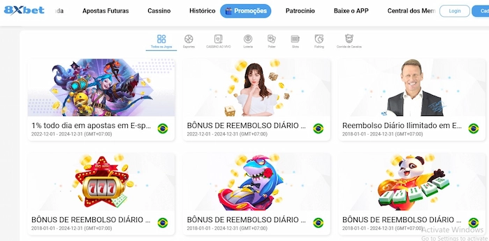 Explore as Promoção 8XBET